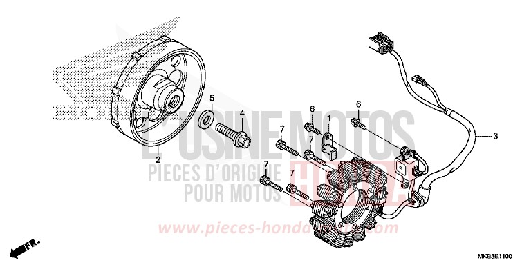 GENERATOR von CBR1000RR „Fireblade“ ROSS WHITE (NH196) von 2016